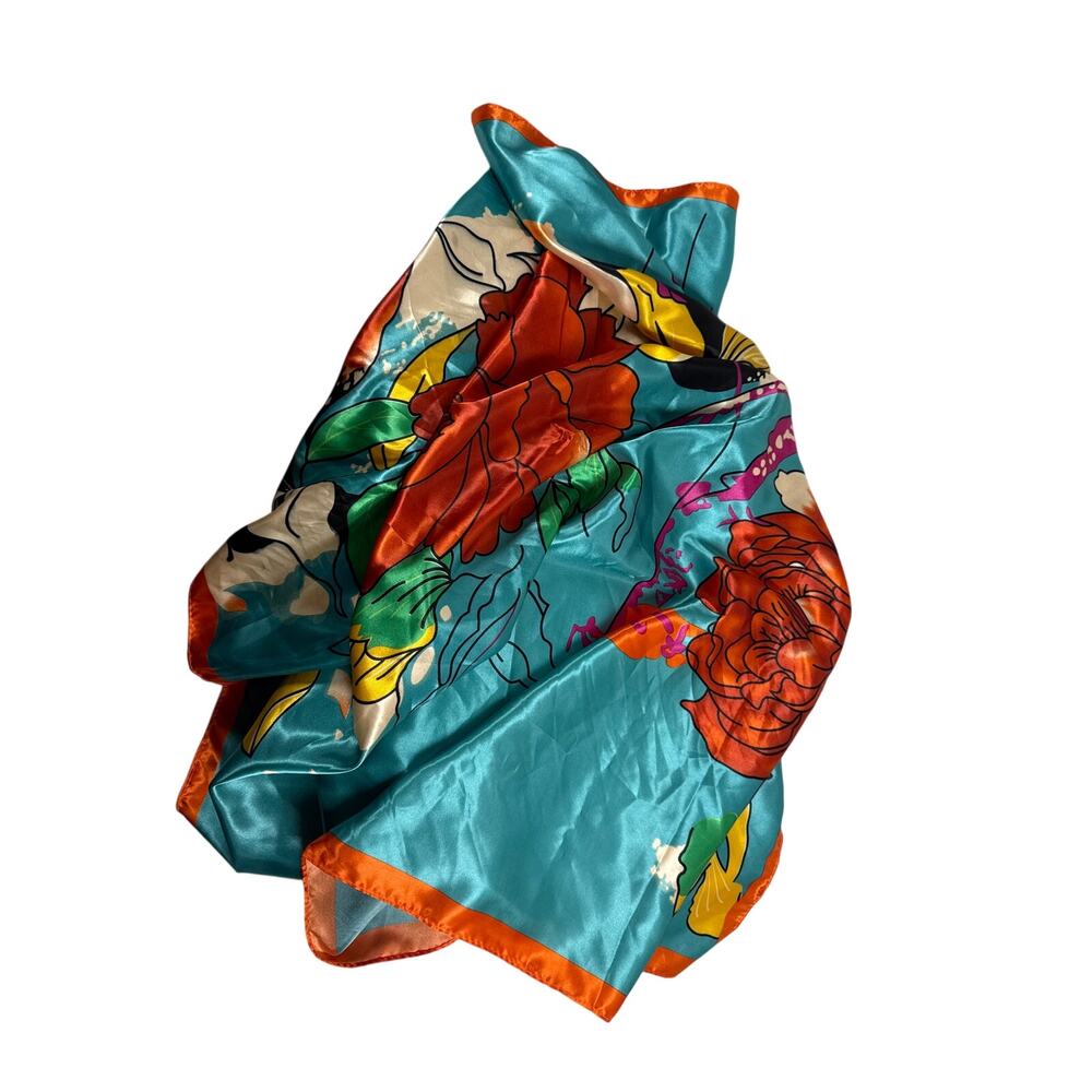 Hawaii Wild Rag Western Cowboy Bandana Large 36x36 Silky Satin Neck Scarf Retro